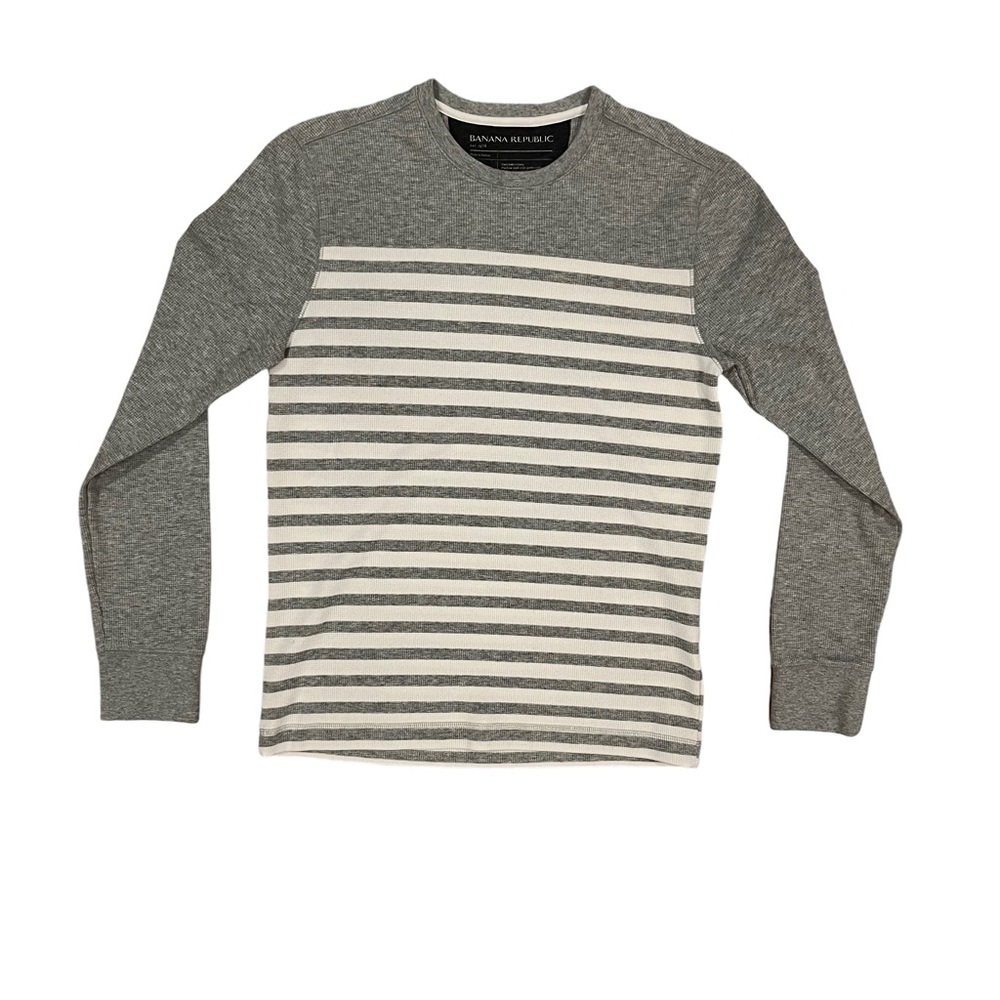 Banana Republic Gray Striped Men's Shirt